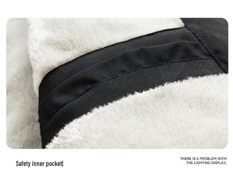 Men's Windproof Waterproof Hooded Jacket with Velvet Lining for Autumn & Winter