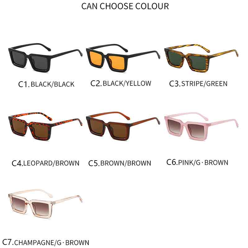 Men's Vintage Style Rectangle Glasses Frame Sun Glasses Fashion Style Retro Style Sun Eyeglasses Luxury Design Brand Design UV400 Protection Shades