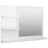 VidaXL Bathroom Mirror Glossy White 60x10.5x45 Cm Chipboard 805012