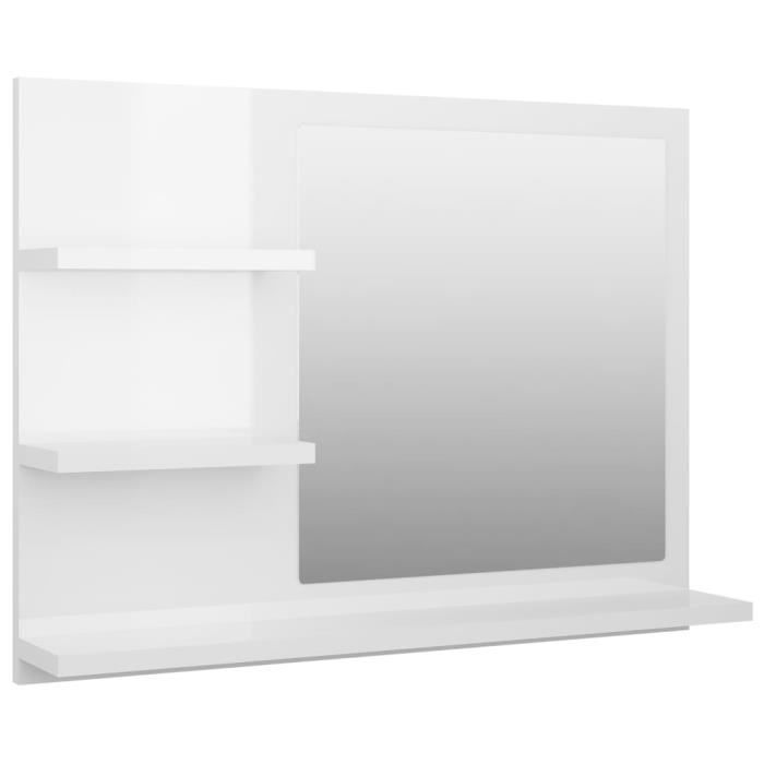VidaXL Bathroom Mirror Glossy White 60x10.5x45 Cm Chipboard 805012