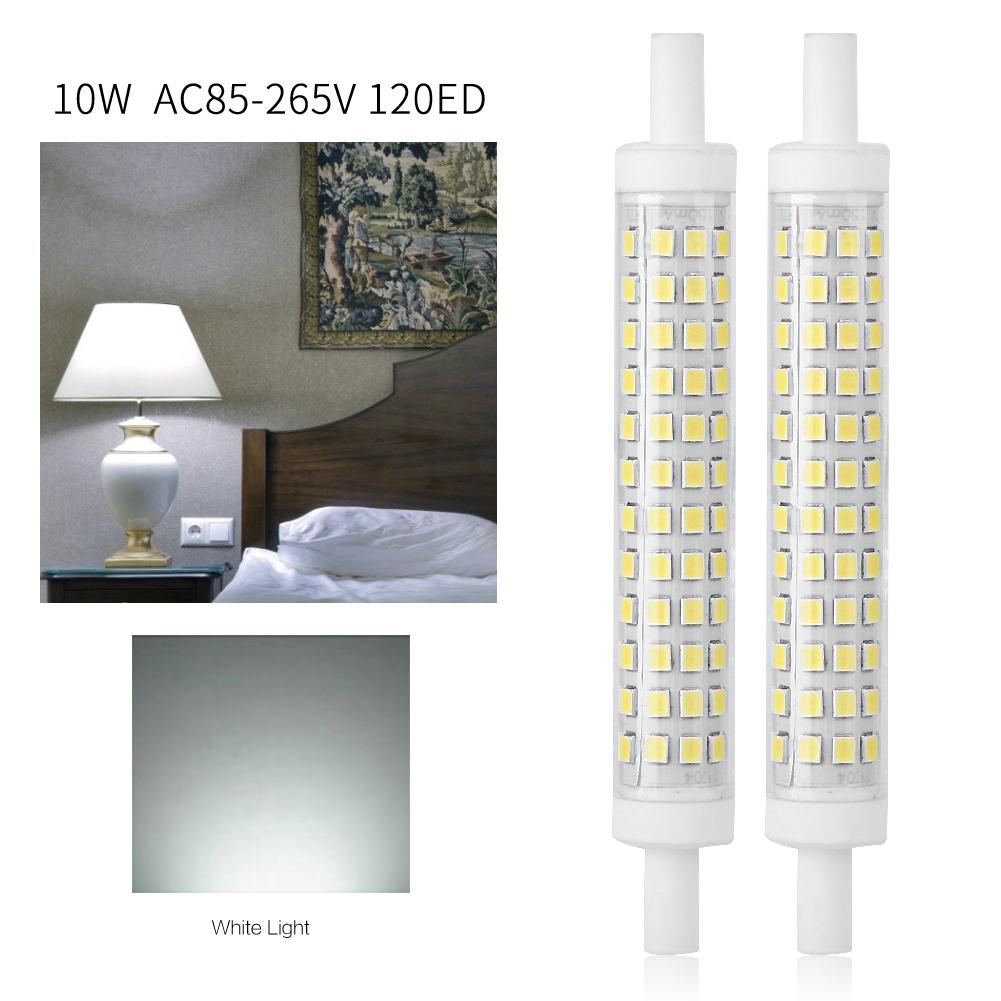 2pcs r7s 10W 120 LED Bulb Light Double Ended Halogen Lamp Replacement AC85-265V(Cold White)