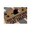 Black Kitten Doormat Hold Blood Knife You Better Have Cat Printed Rugs for Living Room Indoor Welcome Funny Doormat Home Decor