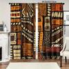 2 Pieces of Artistic Decorative Pattern Printed Curtains, Pole Bag Home Decoration, Room Decoration