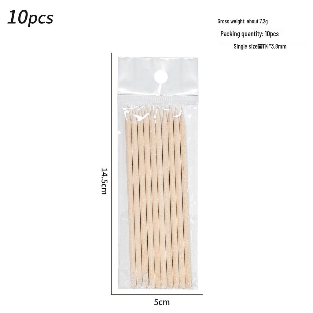 Nail Art Wood Sticks: Dotting, Cuticle Pusher, and Nail Remover with Pointed and Slanted Ends