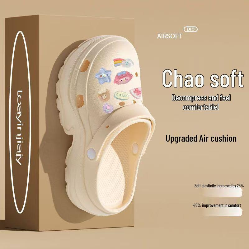 EVA Women's Height-Boosting Summer Clogs - Thick-Soled Beach Sandals for Petite Outdoor Use.