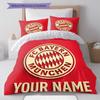 FC Bayern Munchen Custom Name Pattern Bedding,Quilt Set Quilt Cover Pillowcase Home Birthday Gift(1 * duvet cover + 2 * pillowcase, without core)