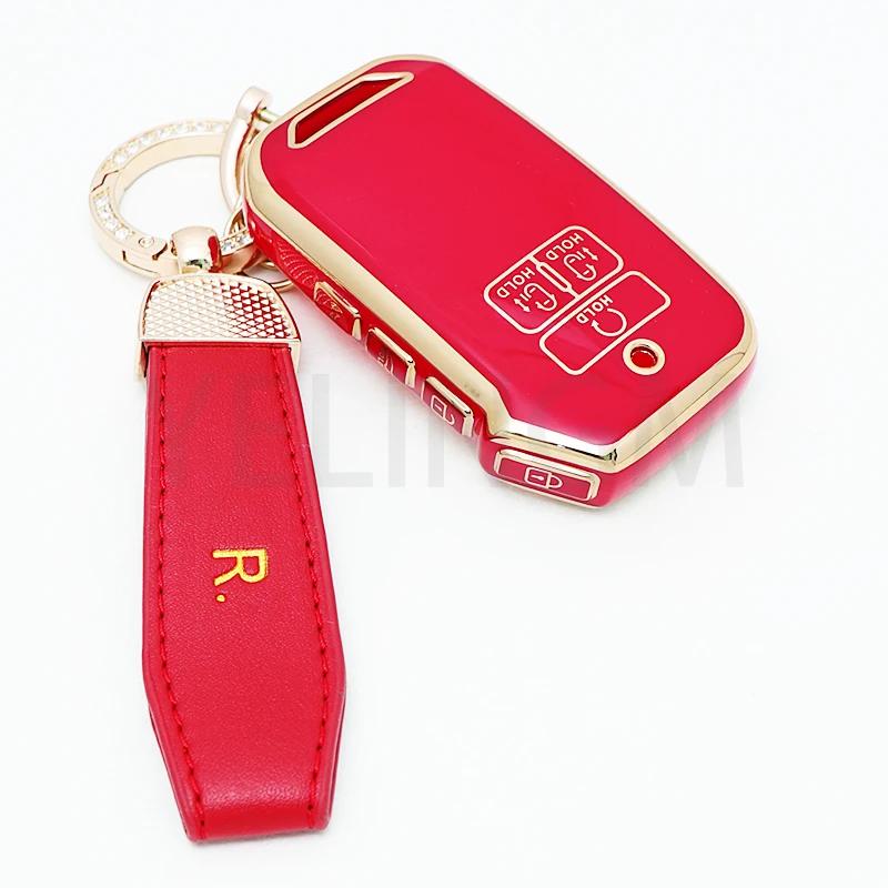 YELINGM TPU Car Remote Key Case Cover Shell Fob For Kia Carnival 2021 2022 Sedona  KA4 EX SX Carnival LX Fiesta 2023 Accessories