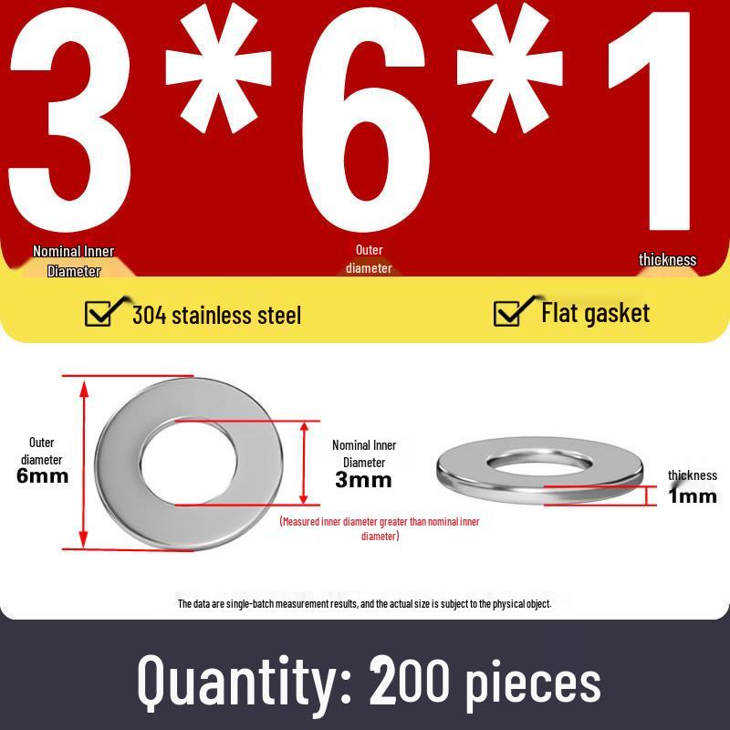 Plochá podložka z nerezové oceli 304 pro nastavení vůle hřídele (0,1/0,2/0,3 mm)