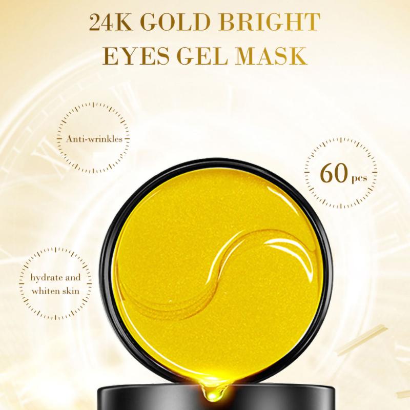 Produkty do pielęgnacji skóry 24K złota maska na oczy z kwasem hialuronowym usuń ciemne koła pod oczami kolagenowe płatki pod oczy koreański produkt do pielęgnacji twarzy