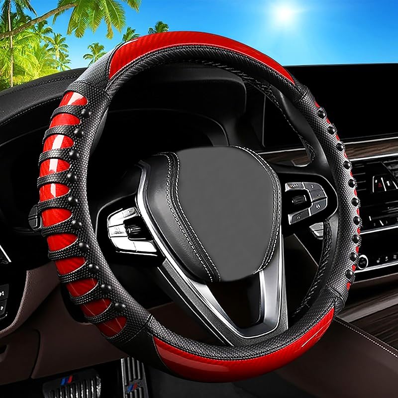 Wildflower Steering Wheel Cover, Flower Car Accessory For Diverse Cars, Steering Wheel Cover Non-Slip Breathable Fabric Absorbing Sweat Universal Car