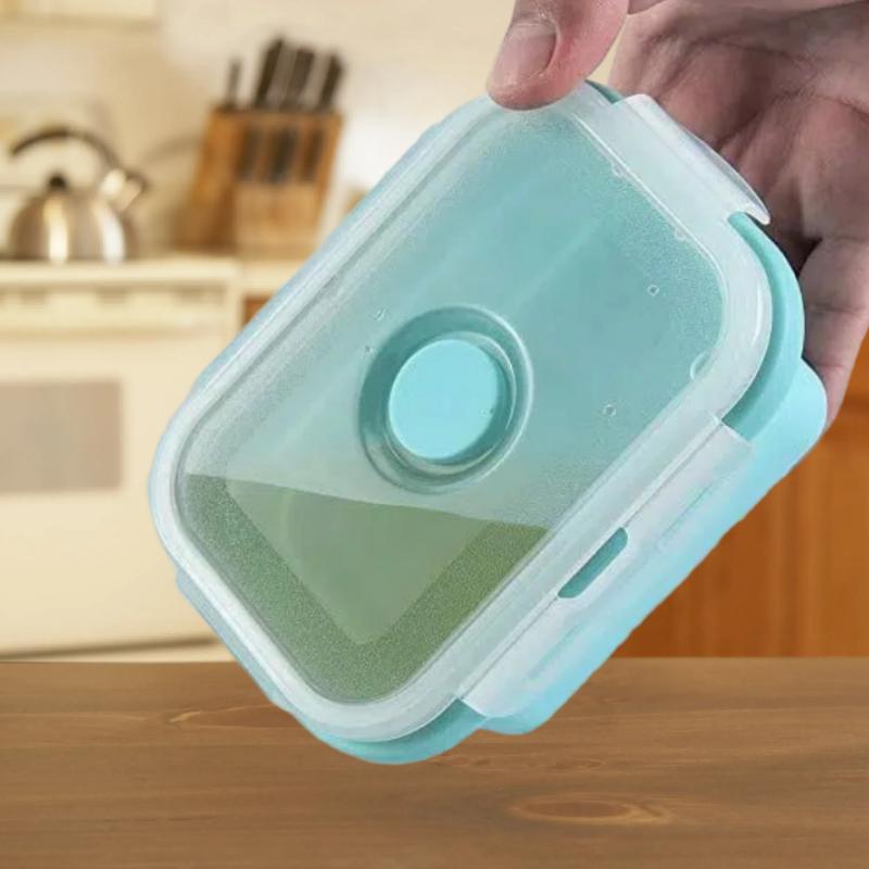 New Silicone Stackable Lunch Box Collapsible Food Storage Container Foldable Microwaveable Leftover Meal Box Kitchen Accessories