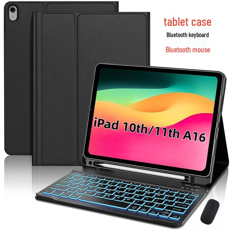 Backlit Bluetooth Keyboard Protective Case for iPad A16 11th Gen/10th Gen 10.9 Inch