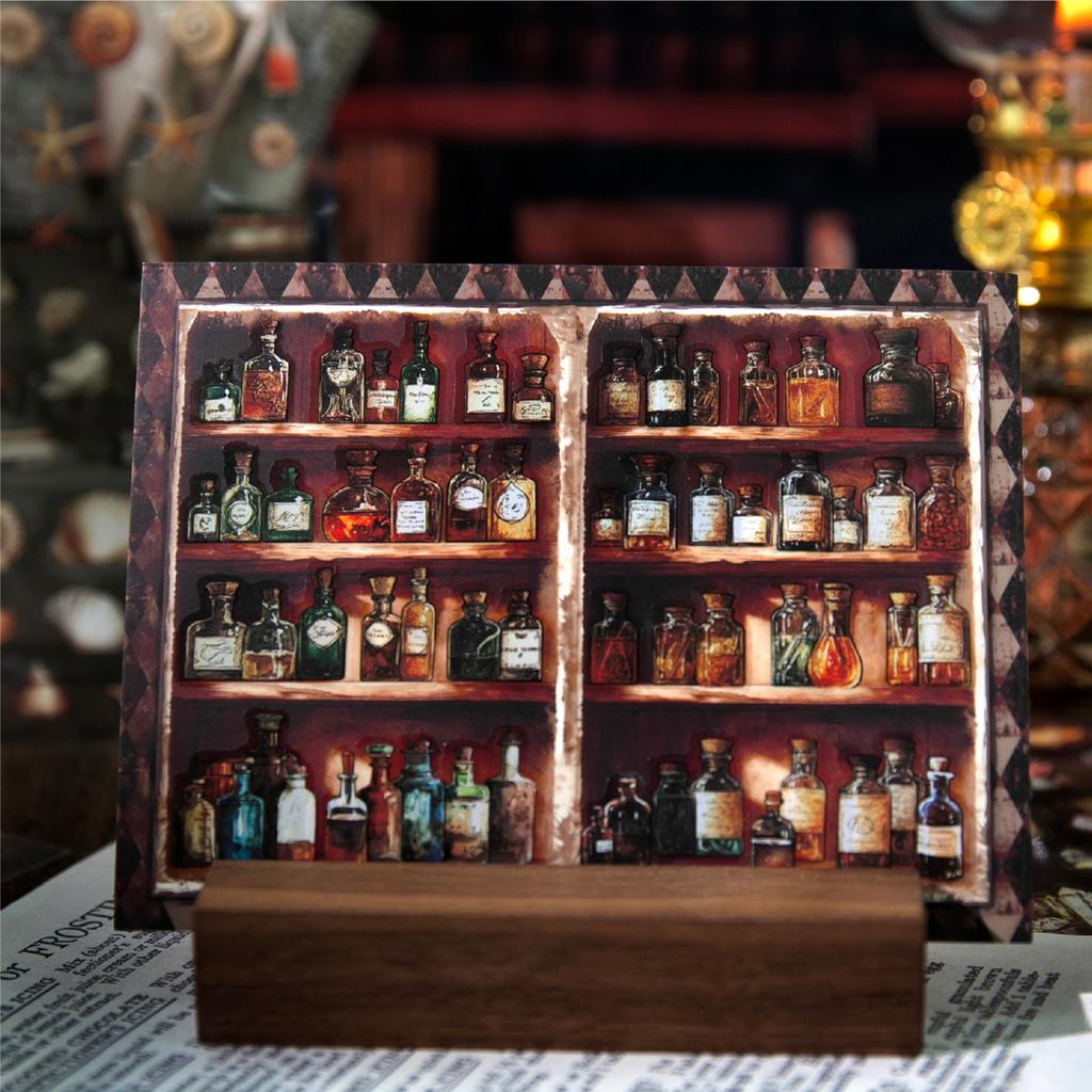 2 Stück/Packung Wendy's Schrank Serie Kreatives Retro Bücherregal DIY Lagerung Miniatur Szene Aufkleber Lustige Scrapbook Deko Aufkleber