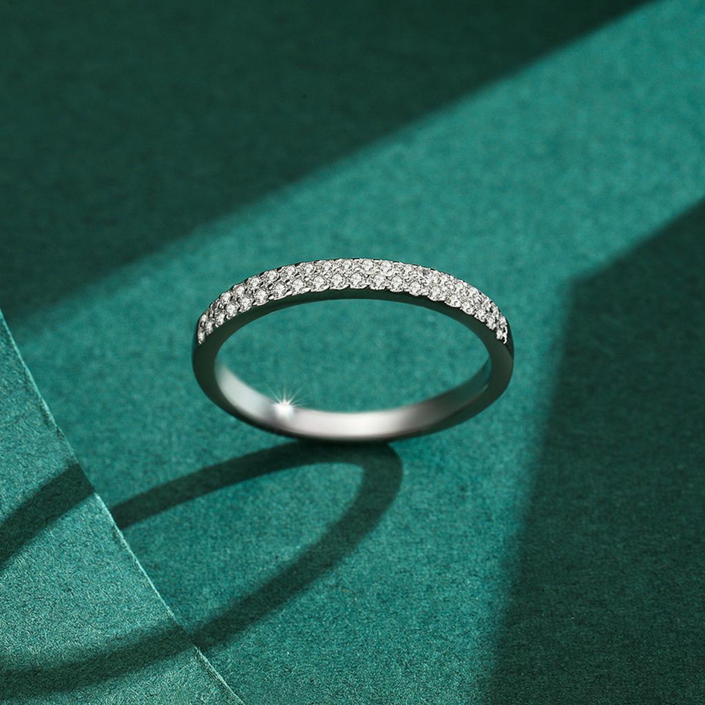 Modian Classic Design Sparkling Cubic Zirconia Ring Real 925 Silver Female Wedding Band Finger Rings For Women Jewelry