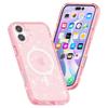 For iPhone 16 Case Compatible with MagSafe Sparkly Glitter PC+TPU Phone Cover