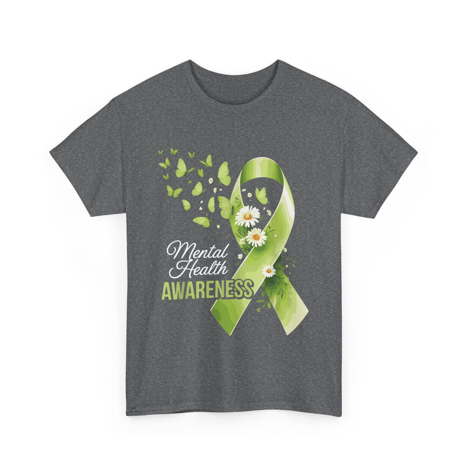 Mental Health Awareness Butterfly Green Ribbon Men Cute T-Shirt L