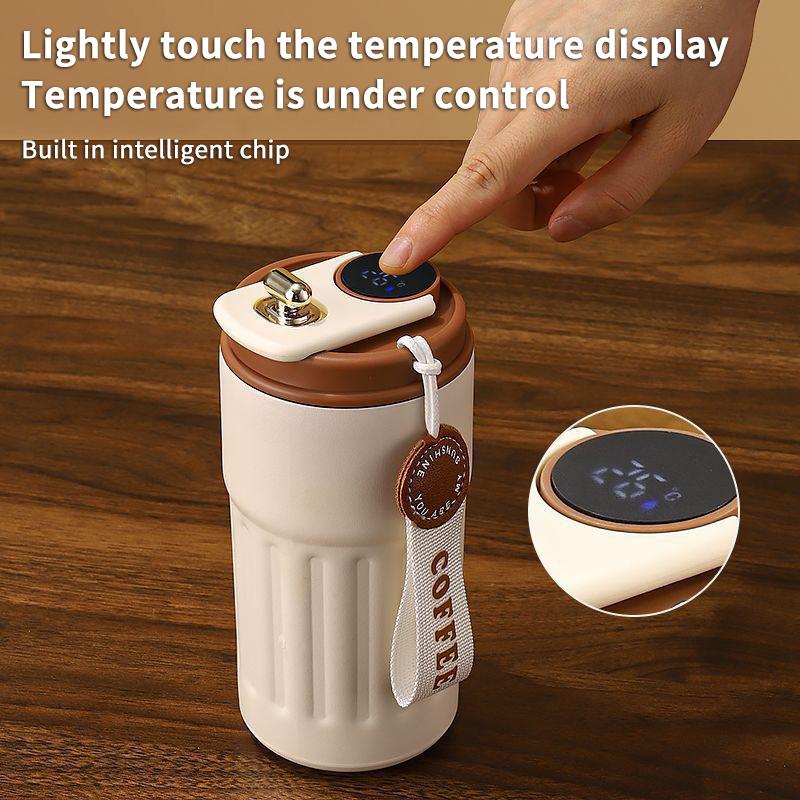 316 Stainless Steel Insulated Coffee Cup Smart Temperature Display 500ml Lightweight Portable Mug for Hiking Camping