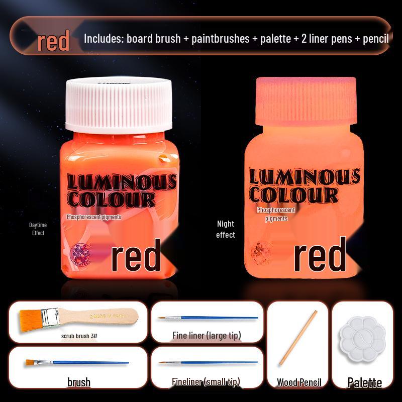 Glow-in-the-Dark Fluorescent Pigment Set for Kids - Perfect for DIY Clothes, Shoes, Plaster Dolls, and Hand-Painted Crafts!