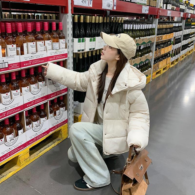 Down cotton clothes winter new loose women looking thin small simple warm short coat tide