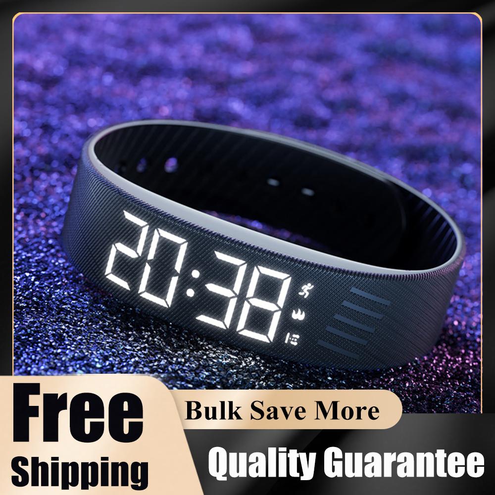 Stumme Handgelenk-Stoßdämpfer-Armbänder Wasserdichte Stumme Vibrationsalarm-Uhr mit Schrittzähler-Pedometer für Tiefschläfer Männer & Frauen