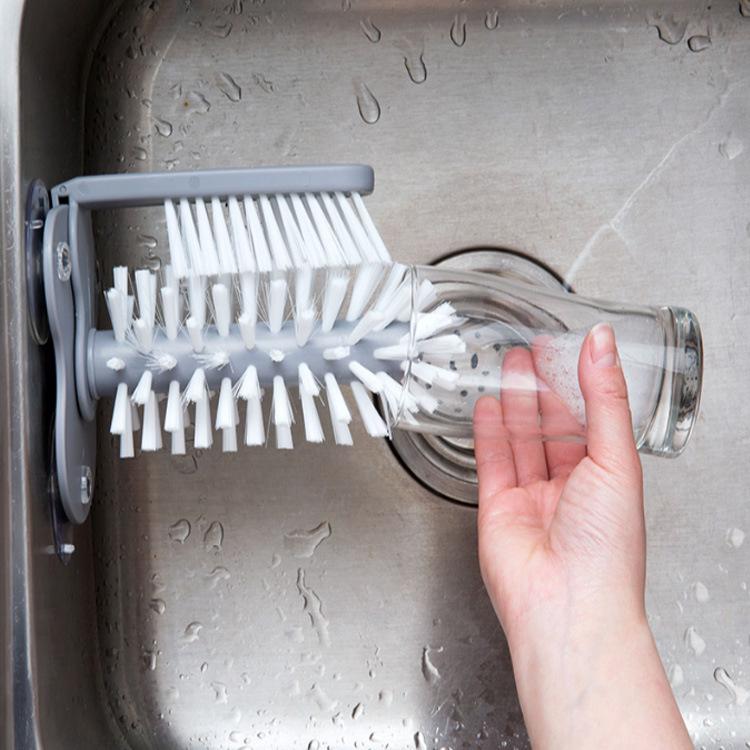 Creative Suction Cup Cleaning Brush for Glasses and Teacups