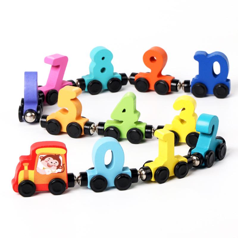 

Wooden Magnetic Number Train Building Blocks for Early Childhood Education