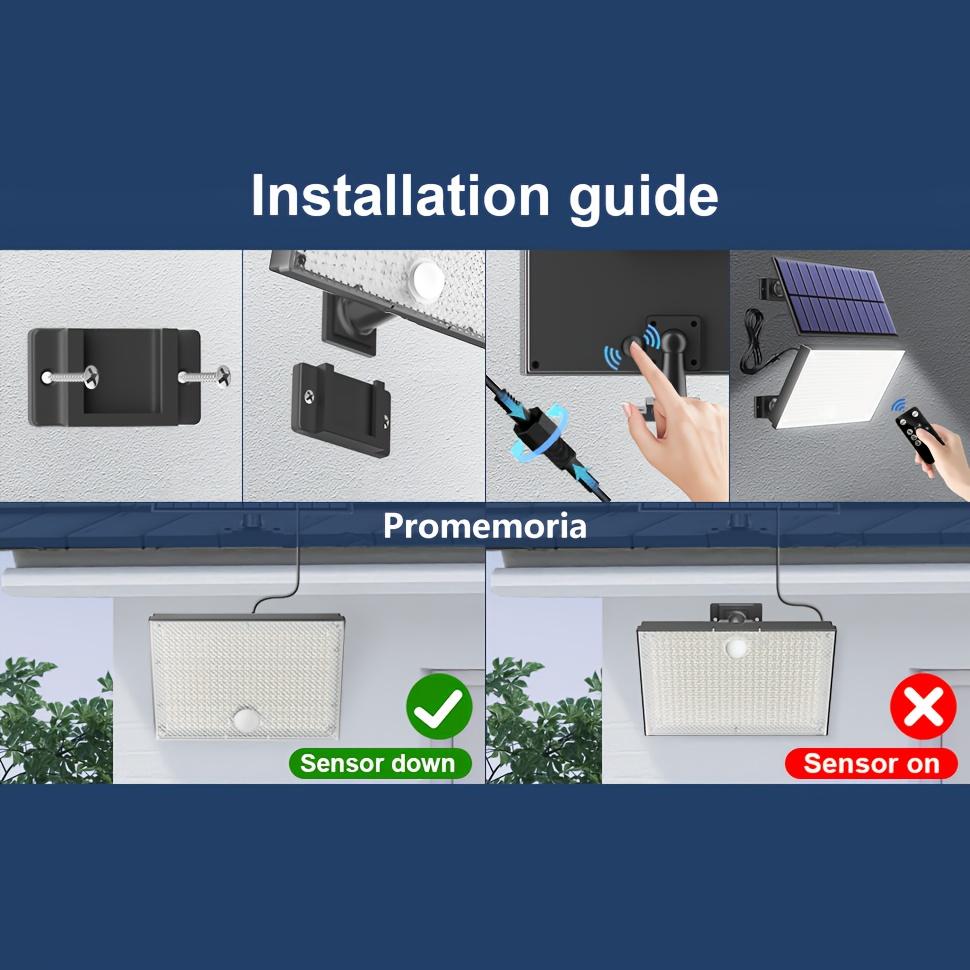 106/400 LED Solar Motion Sensor Floodlight, Outdoor Security Light with 16.4ft Cable, IP65 Waterproof for Garden Yard Driveway