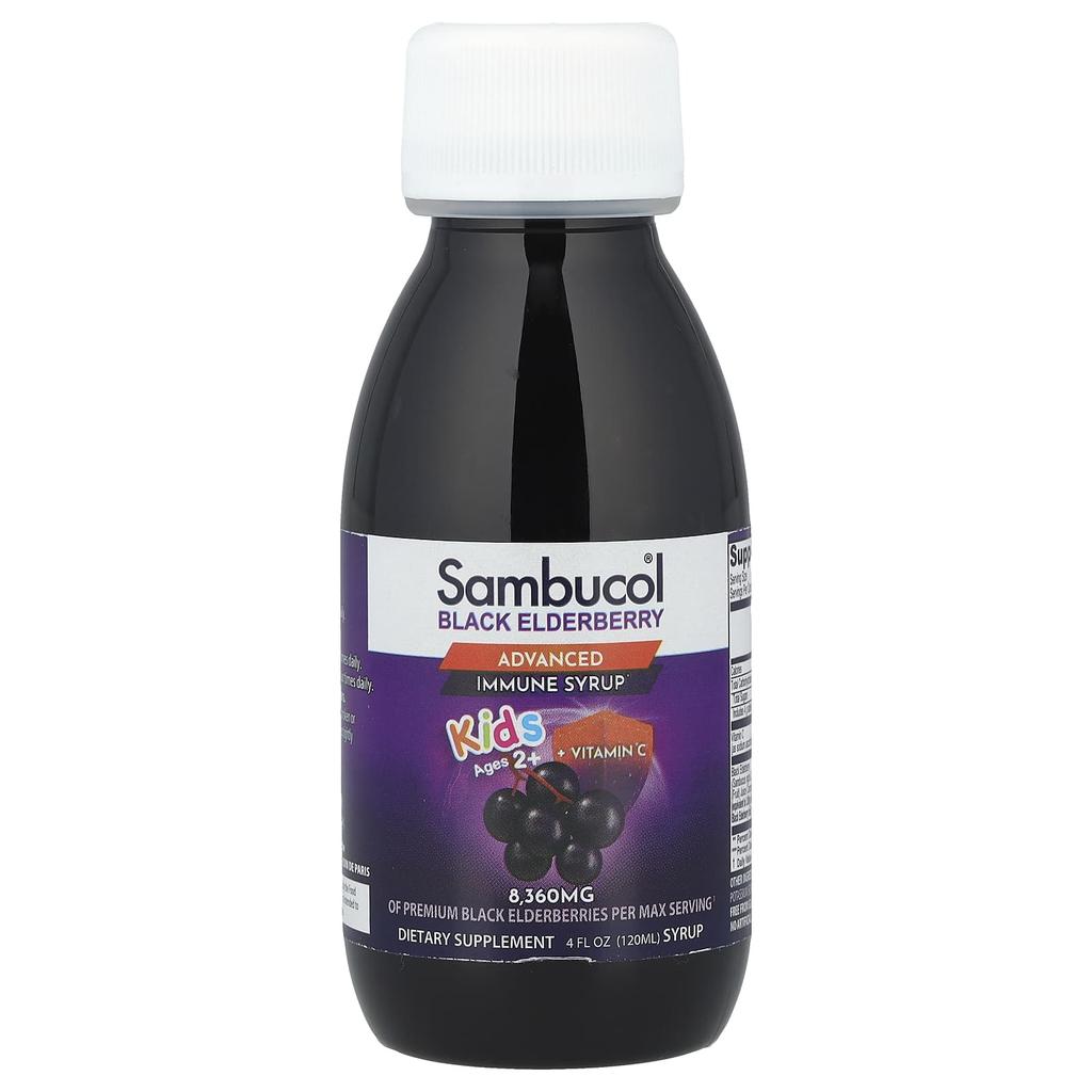 Kinder-, Holunderbeere, Immunstärkender Sirup, Ab 2 Jahren, Beere, 120 ml (4 fl oz)