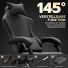 Gaming Chair Fabric Office Chair, Massage Gaming Chair with Headrest, Ergonomic Racing Gaming Seat with Footrest (dark grey)
