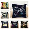 Fashion Colorful Graffiti Game G-Gamepad Cushion Cover Linen Pillowcase Soft For Sofa Bed Home Room Decor