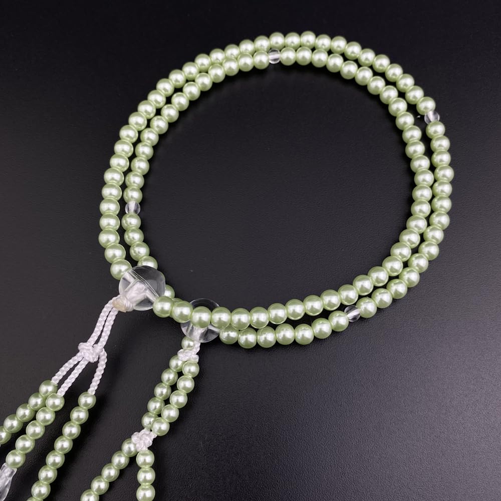 Myorenka Soka Gakkai Gebetsperlen für Frauen und Kleine PC Grüne Acryl Temari SGI Gebetsperlen Kinder, 8 Zoll, Größe, Perle, Kristall, Zweifarbig