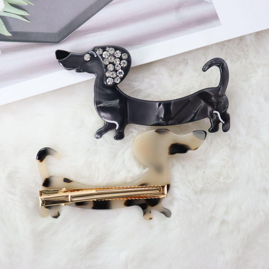 8cm Korean Style Rhinestone Acetate Duckbill Clip for Flyaway Hair and Bangs