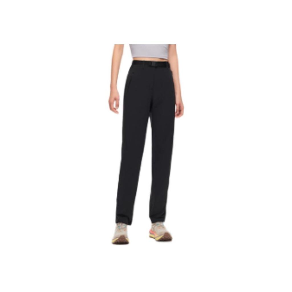 Anta Comfortable Casual Simple Solid Color Zipper Mid Waist Sports Long Pants Women bottoms Basic-Black 162520507-3