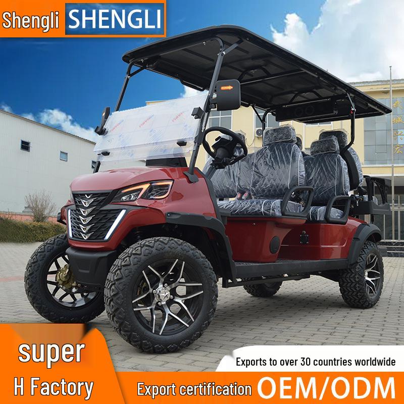 6-Seater Off-Road Electric Golf Cart, 72V Lithium Battery, 5kW Motor, 120km Range Sightseeing Vehicle
