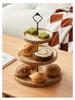 Creative European Double Layer Wooden Dessert Stand: Forest Style Cake and Treat Display Tray