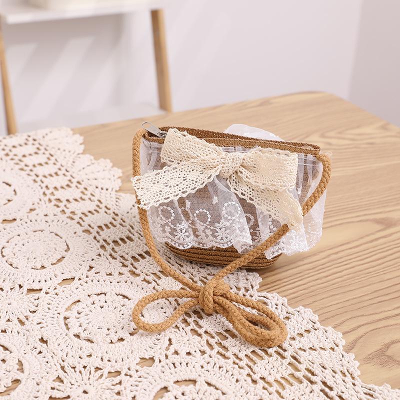 Kids Girls Flower Summer Caps Fashion Children Sunscreen Sun Hat Straw Hat Bag for Beach Baby Accessories for 2-8 Years Kids