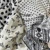 New Korean-style Korean Silk Scarf Triangular Headscarf Striped Plaid Scarf Cotton and Silk Decorative Printed Triangular Silk Scarf