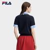 FILA Women's Faux Two-Piece Color Block Polo Knit Shirt