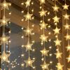 Party Fairy Room Layout Hanging Type Xmas Lighting Curtain String Lights LED Star Lamp Window Decor