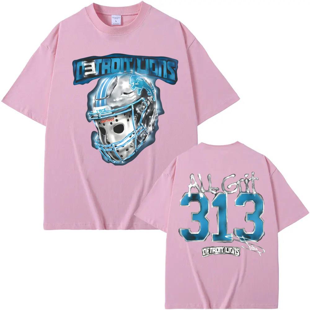 EMINEM X DETROIT LIONS ALL GRIT T-SHIRT Eminem Zelfde Als Officiële Website 100% Katoen Hoge Kwaliteit T-shirt O-hals Dames Heren T-shirts