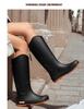 Women's Waterproof High-Top Rain Boots - Non-Slip, Wear-Resistant, Low Heel, Korean Style, Four Seasons Outdoor Use