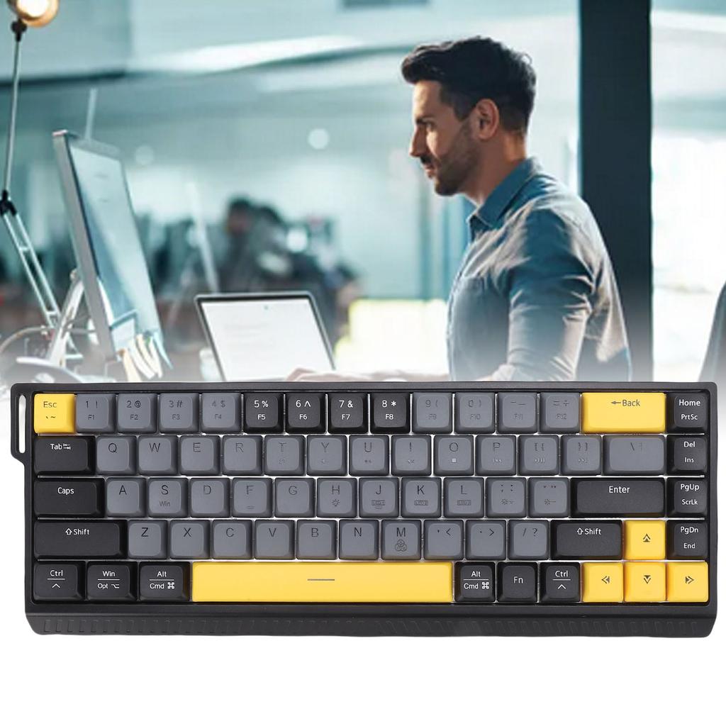 Wired Computer Keyboard Quiet Anti Ghosting RGB Backlit Slim 68 Keys Keyboard Scissor for Work Gaming