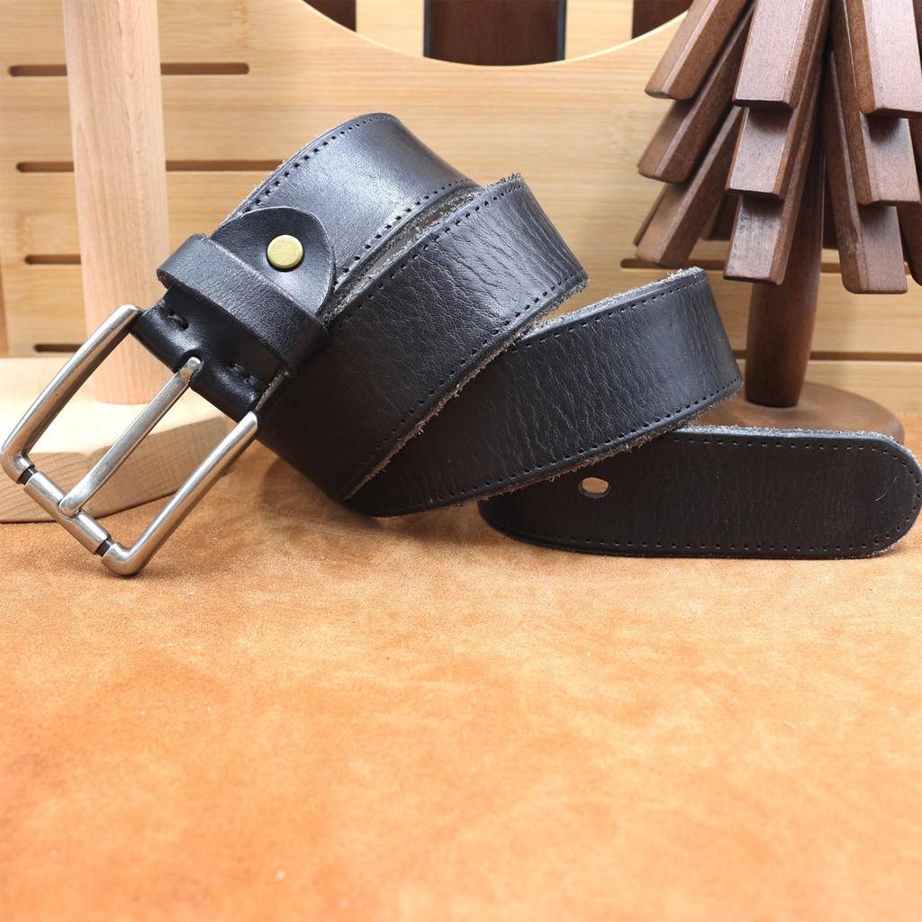Men's Retro Genuine Leather Belt with Pin Buckle