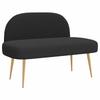Padded Bench with Backrest Black 110 X 60 X 76 Cm
