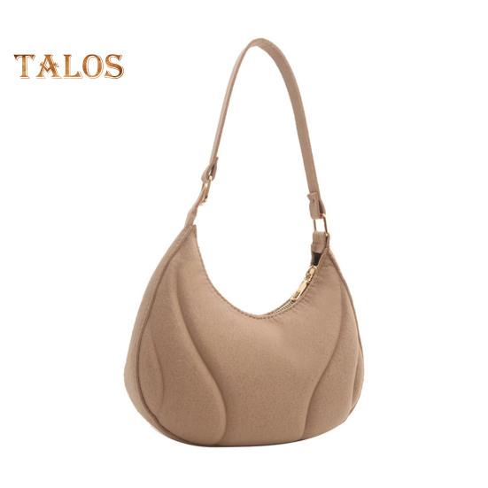 Женская сумка через плечо в форме пельменя, фетровая сумка на молнии, однотонная, большая вместимость, сумка для школьных вечеринок, путешествий, улиц, отпуска хаки