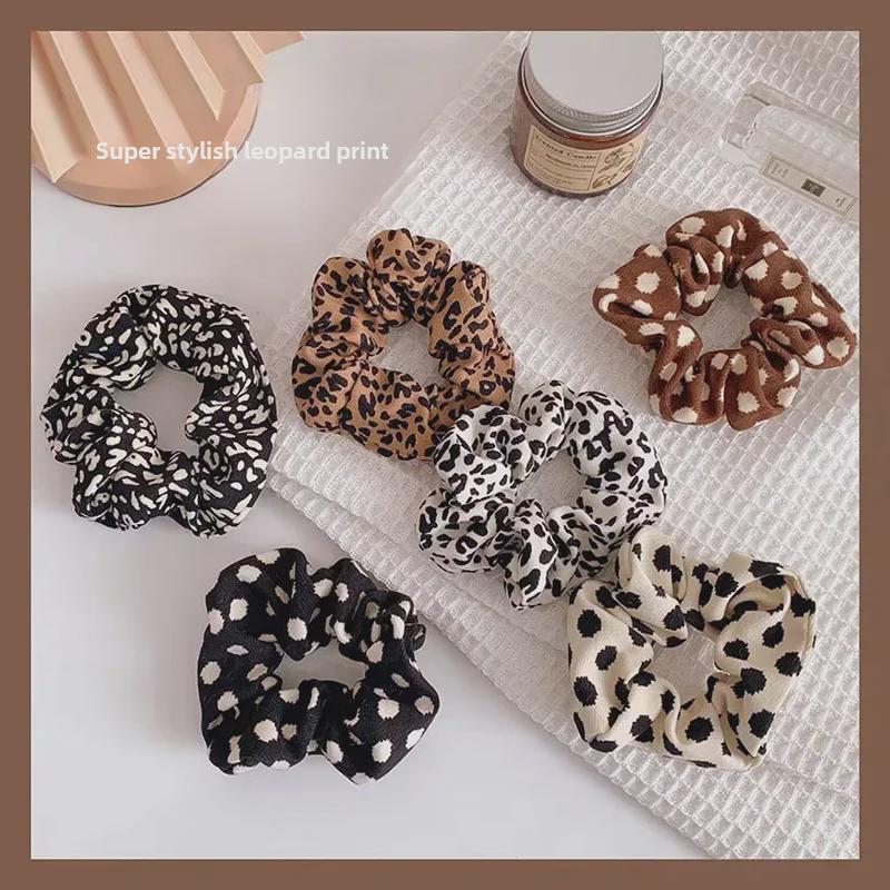 Koreanisches Retro-Haargummi mit Leopardenmuster: Schickes und schlichtes Haarband im französischen Stil für Damen