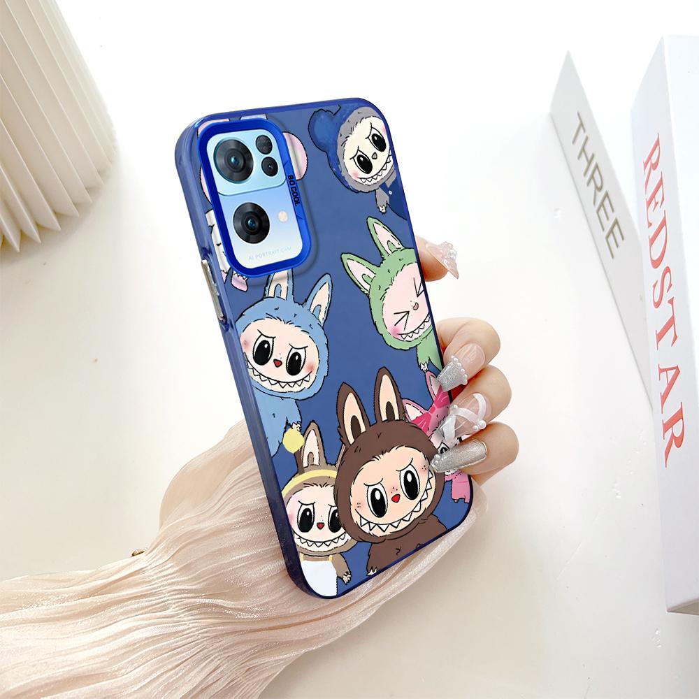 Painted Pattern Colorful Sliver Double Sided Hard Shell Shockproof Anti-fall Phone Casing for OnePlus OPPO Reno Realme