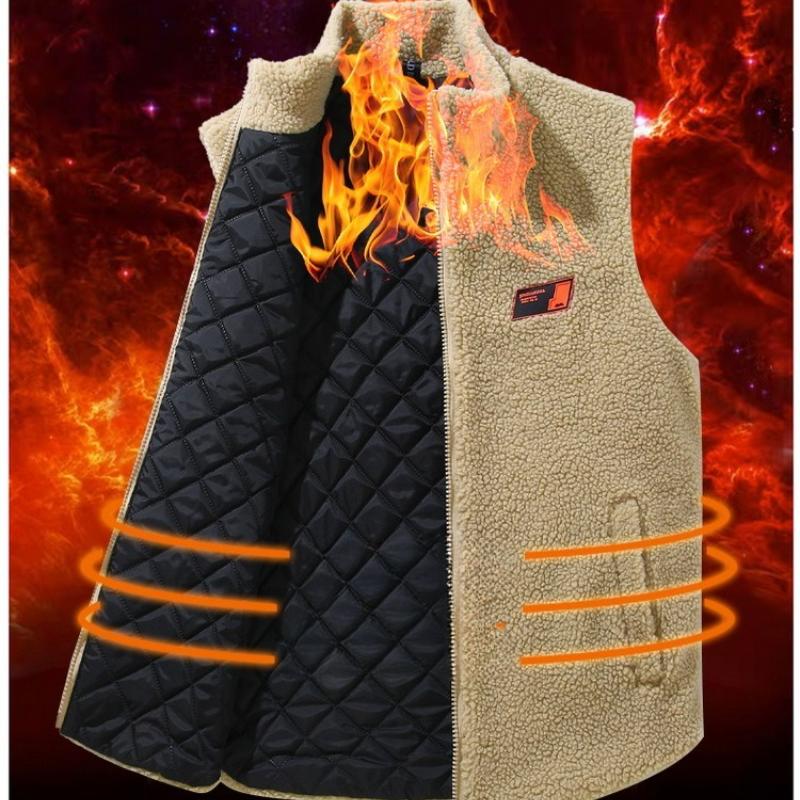 Gilet in pile di agnello taglia grande da uomo casual alla moda più gilet in pile più grasso per aumentare gilet di cotone gilet capispalla