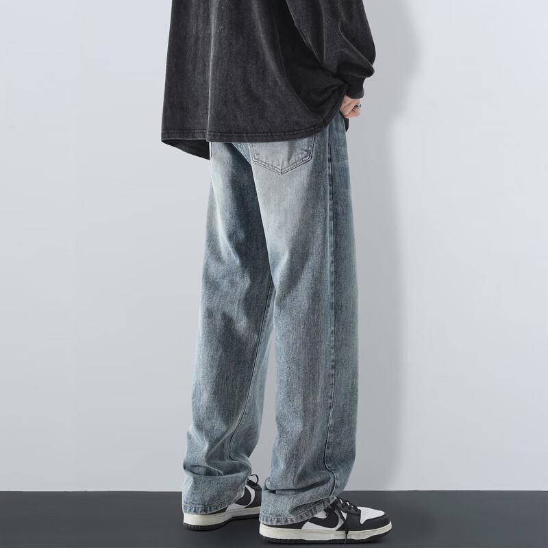 MAYBEYOND Men's Loose Fit Straight Leg Jeans
