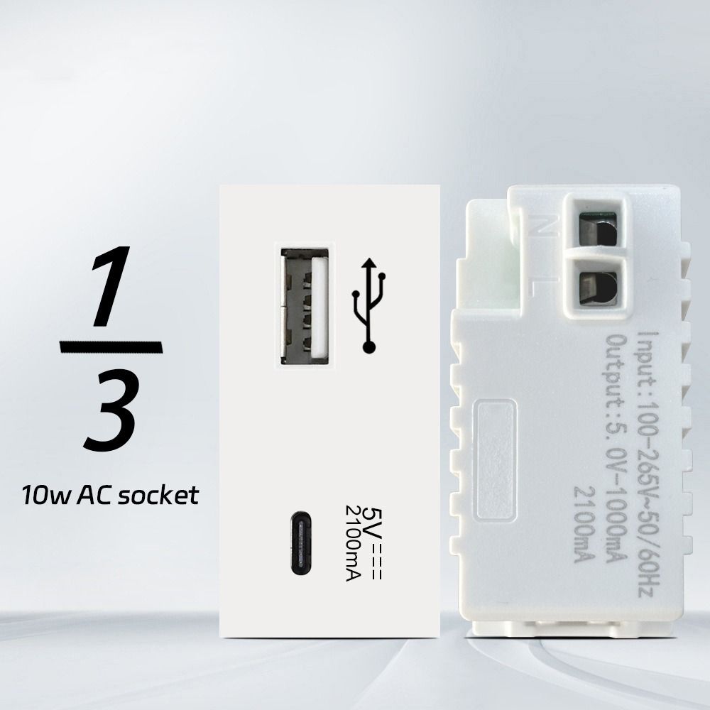 USB Modular Sockets And Switches EU French Socket Module  for EU Standard Wall Mount DIY